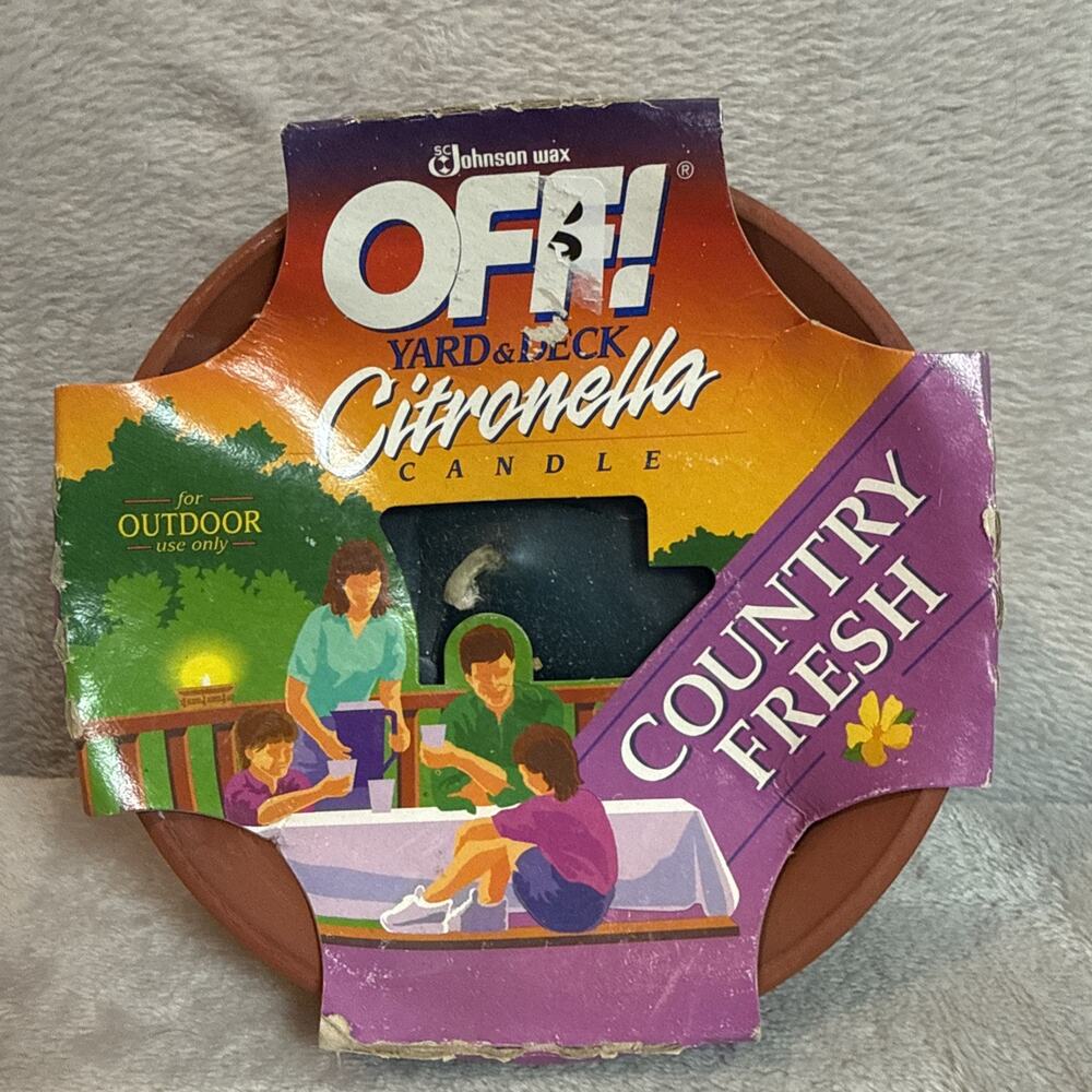 VTG 1994 OFF Mosquito Repellent Coil Terracotta Pottery Holder Country Fresh NOS